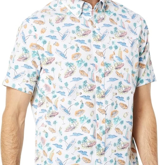 Southern Tide Short Sleeve Intercoastal Poolside View Sport Shirt Classic White - Picture 2 of 6